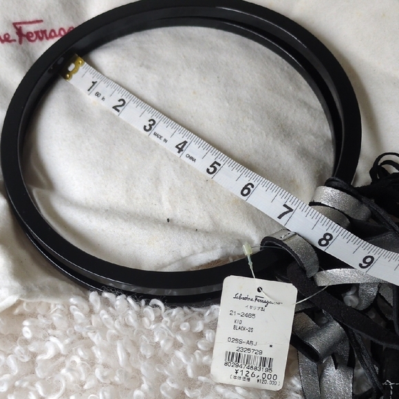 Salvatore Ferragamo Black and Silver Suade Net Bag - Picture 9 of 11